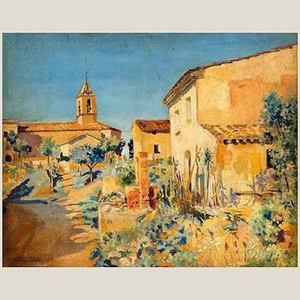 Pueblo Castellano Oil Painting by Marceliano Santamaria