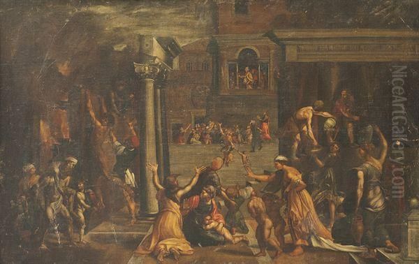 L'incendie De Borgo Oil Painting by Raphael