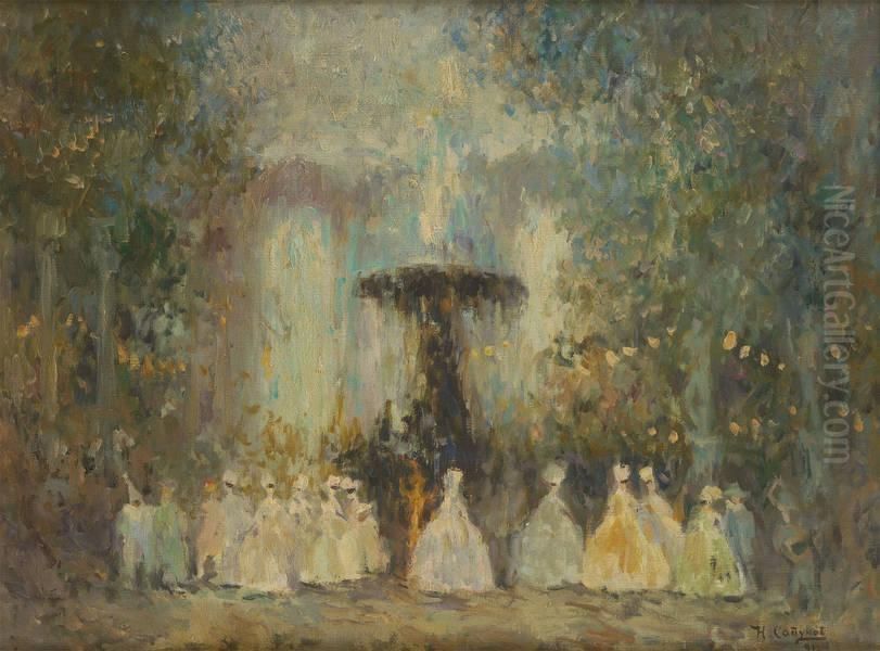 Festivites Dans Le Parc Oil Painting by Nikolai Nikolaievich Sapunov