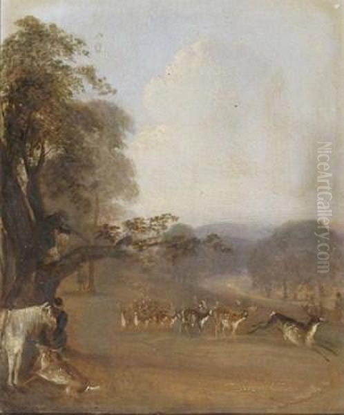 Deer In A Park Oil Painting by H. Sargeant