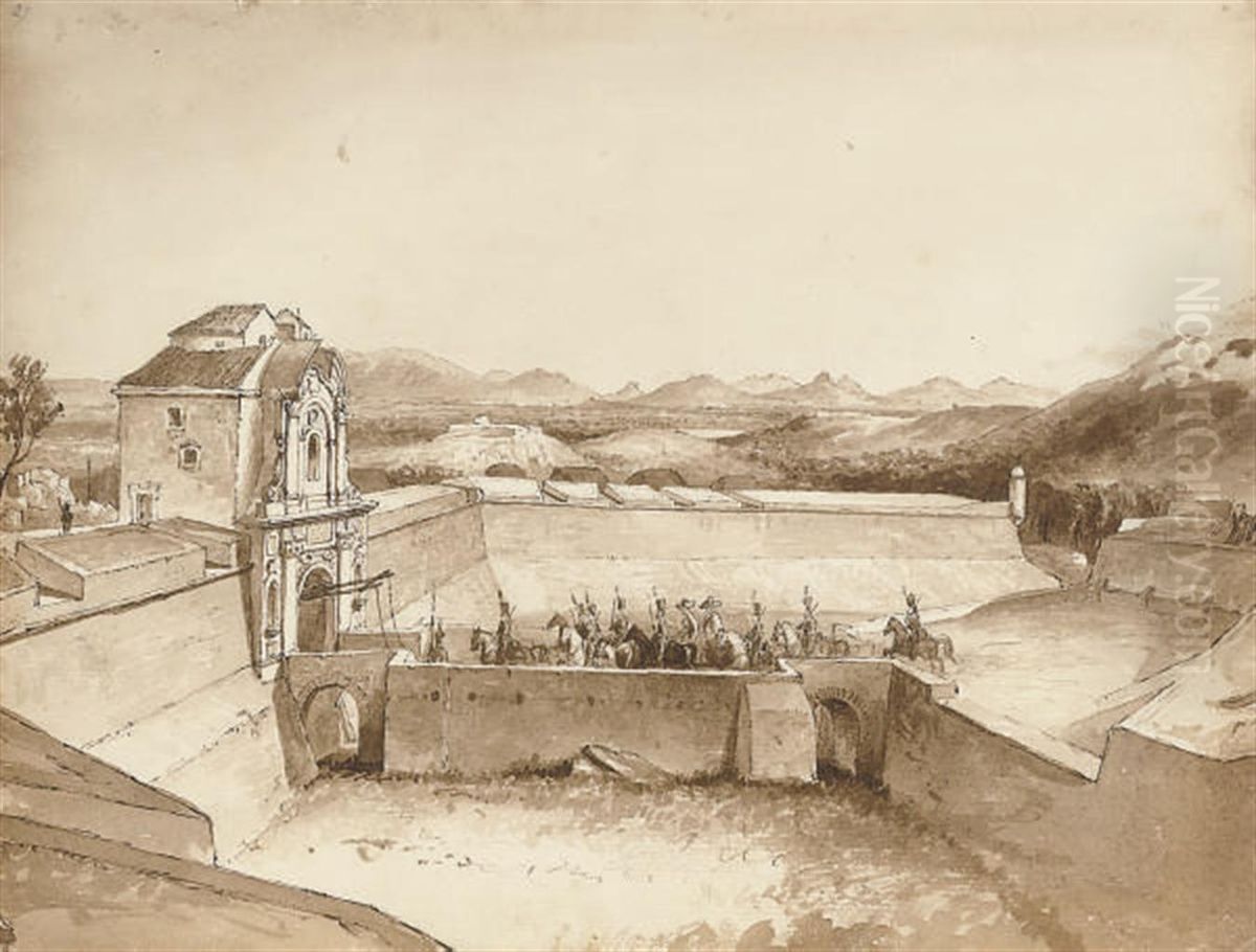 Cavalry In The Vorta De Esquina Oil Painting by G.F. Sargent