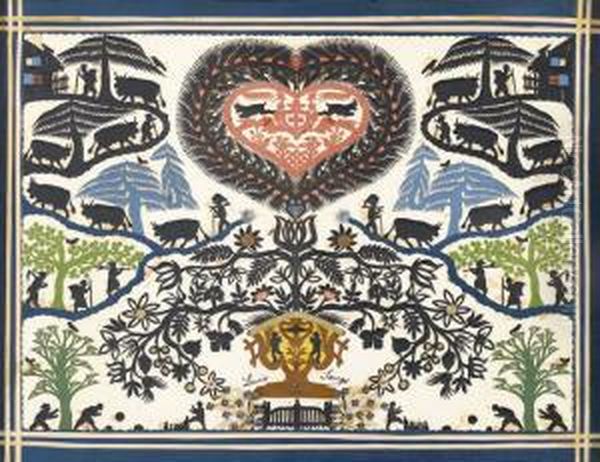 Bauernleben Oil Painting by Louis David Saugy