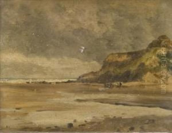 Littoral De La Cote Normande Oil Painting by Marcel Louis Sauvaige