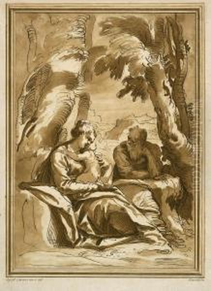 Die Ruhe Auf Der Flucht Oil Painting by Andrea Scacciati I