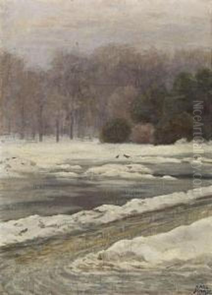 Schneeschmelze Oil Painting by Karl Martin Schade