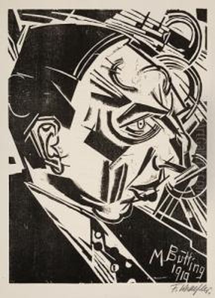 Eros Oil Painting by Fritz Schaefler