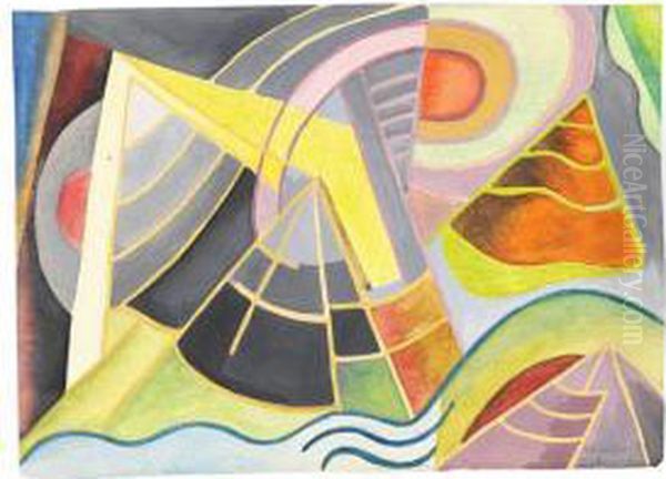 Abstrakte Komposition Oil Painting by Fritz Schaefler