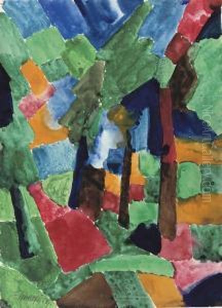 Waldlichtung Oil Painting by Fritz Schaefler