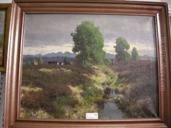 Landskap Med Hus Oil Painting by Karl Schaette