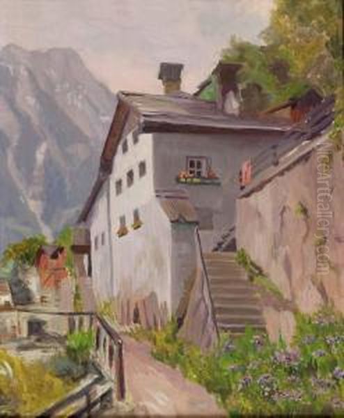 Hallstatt Oil Painting by Lore Scheid