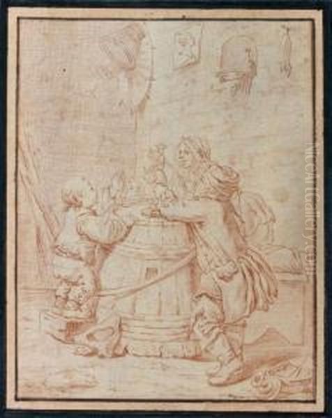 Enfants Jouant Avec Une Marionnette Oil Painting by Johann Eleazar Schenau