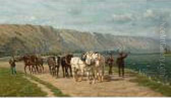 Le Batelier Oil Painting by Cornelis Albertus Johannes Schermer