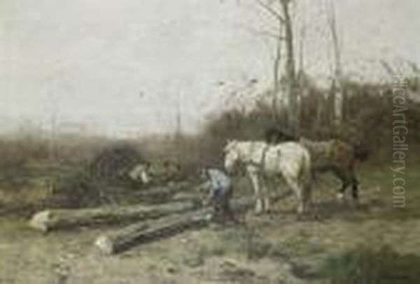 The Timber Wain Oil Painting by Johan Frederik Corn. Scherrewitz