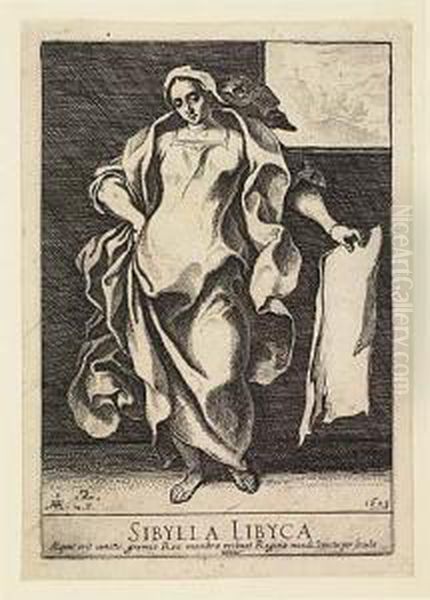 The Sybils<</b&gt Oil Painting by Raffaello Schiaminossi