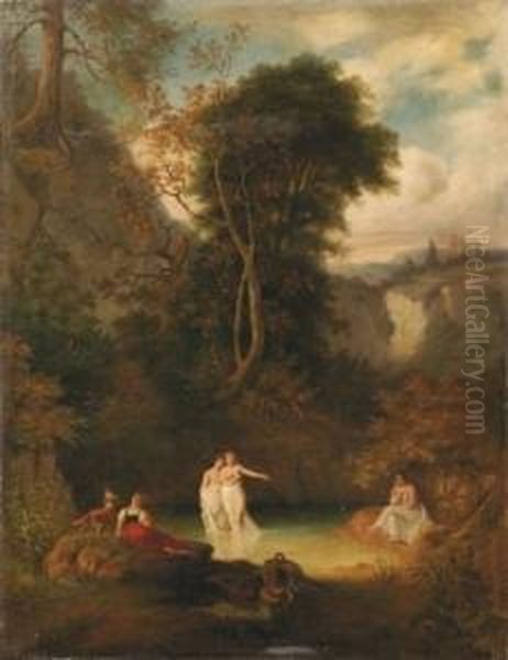 Ninfe Al Bagno Oil Painting by Rudolf Schick