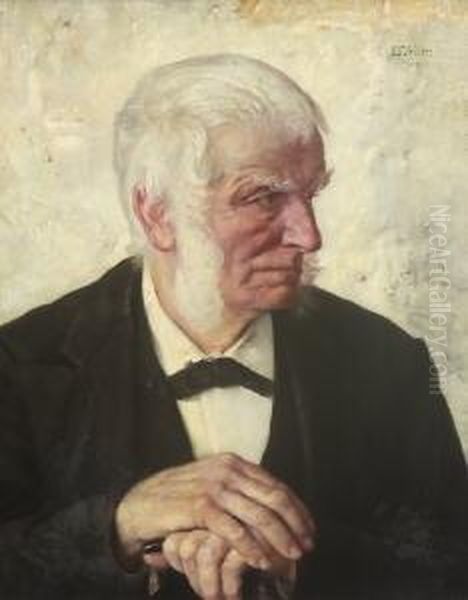 Bildnis Eines Alten Mannes. Oil Painting by Fritz Schider