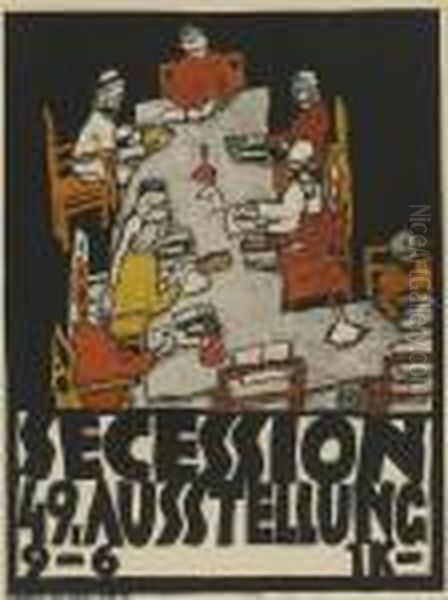 Secession 49 Ausstellung. Plakat Oil Painting by Egon Schiele