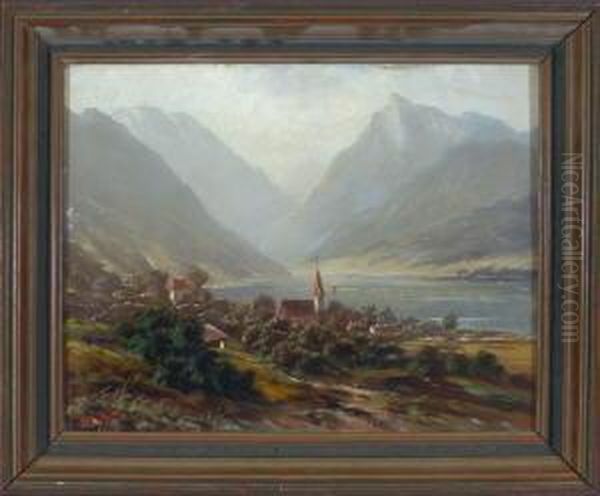 Blick Uber Schliersee Auf Den See Oil Painting by Robert August Rudolf Schietzold
