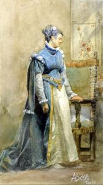 Femme Dans Un Interieur Oil Painting by Adolf Schill