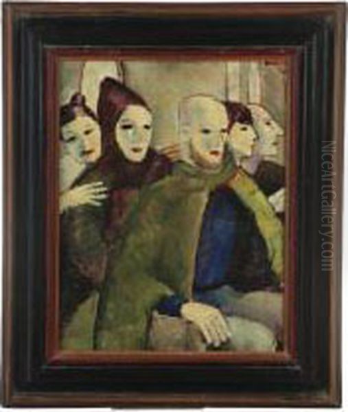 Portrait Of Five People By Alice Schille Oil Painting by Alice Schille