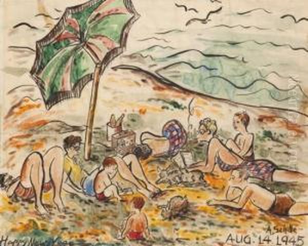 Happy New Year Oil Painting by Alice Schille