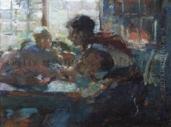 Mother And Child By Sunlit Window Oil Painting by Alice Schille