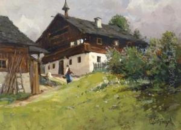 Defreggers Geburtshaus Bei Dolsach Oil Painting by Reinhart Schinzel