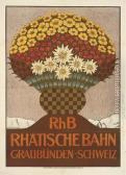 Rhatische Bahn Oil Painting by Ernst Emil Schlatter