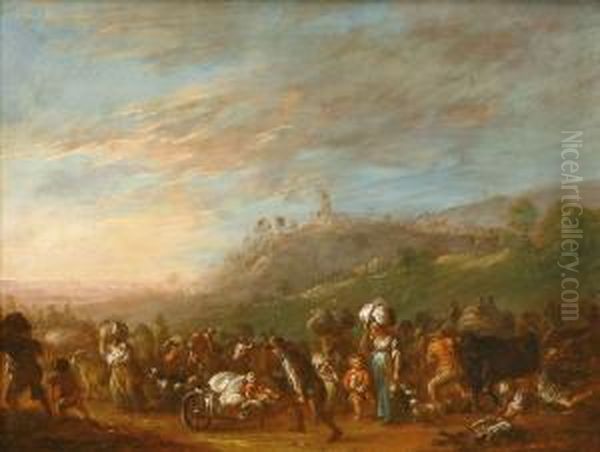 Vandorlok Tajban Oil Painting by Adam Johann Schlesinger