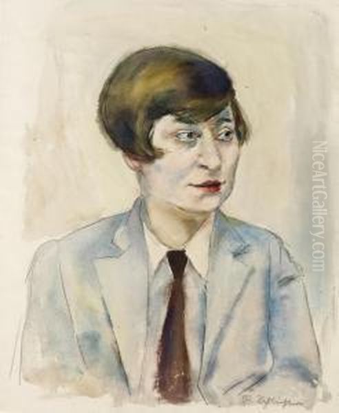 Bildnis Paula Oil Painting by Rudolf Schlichter