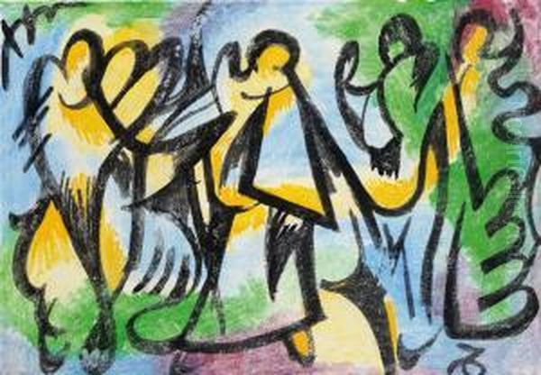 Tanzer Und Tanzerinnen Oil Painting by Heinrich Schlitt