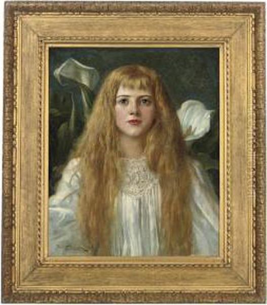 A Fair Beauty Oil Painting by Herbert Gustav Schmalz