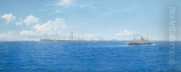 Bateau A Vapeur Oil Painting by Hugo Schnars-Alquist