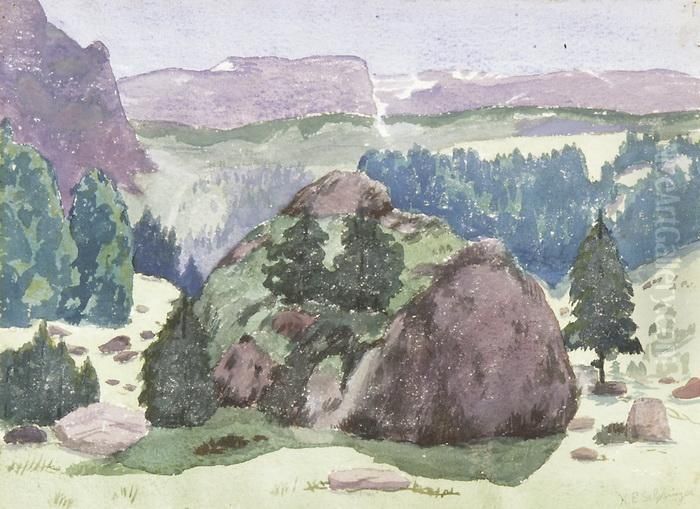 Bergpartie Im Kanton Uri Oil Painting by Karl Friedrich Schobinger