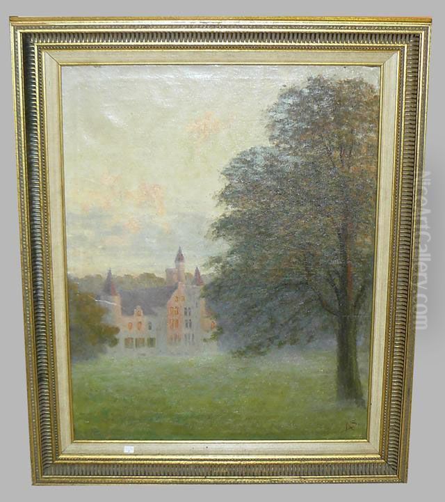 Chateau De St Aldegonde , Bornem Oil Painting by Arthur Schon