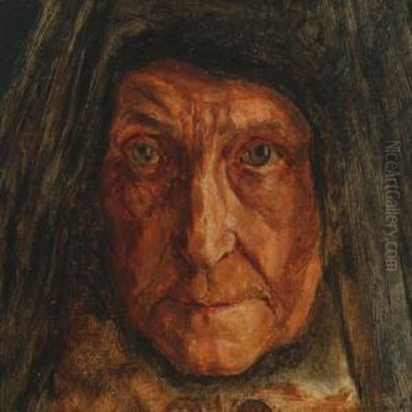 Portrait Of A Nun Oil Painting by Ludvig Abelin Schou