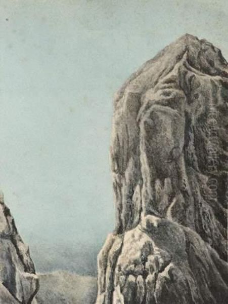 Le Glacier Du Baounnet Vu D'anciennes Moraines, ValleeD'averole. Oil Painting by Frantz Schrader