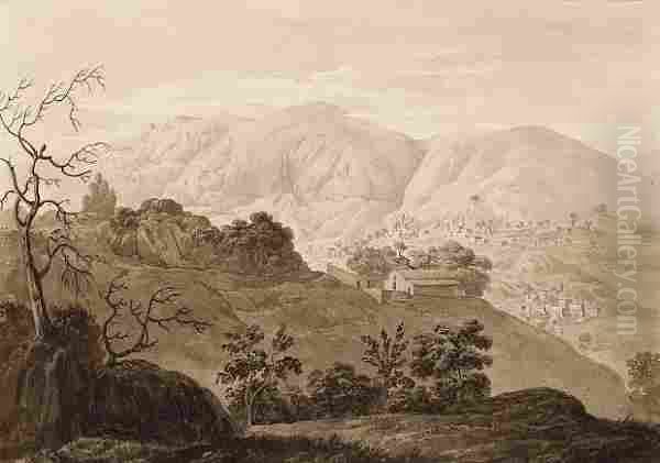 An Album Of 30 Views Of Morea Including 'missena; Peristhera; Olimpia Ad Athens; Paulizza' Oil Painting by Anton Schranz