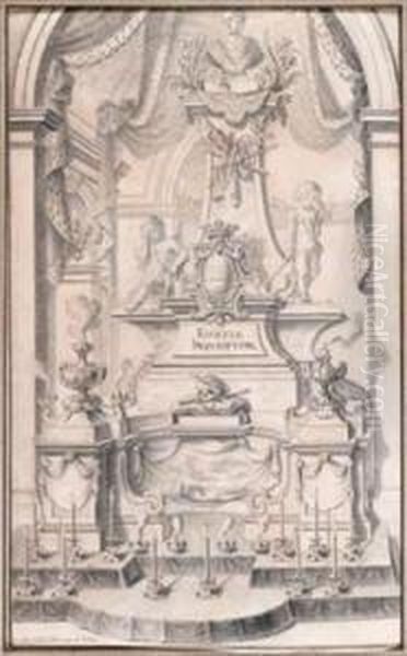 Projet Ou Modele De Tombeau Oil Painting by Schubler, Johann Jacob