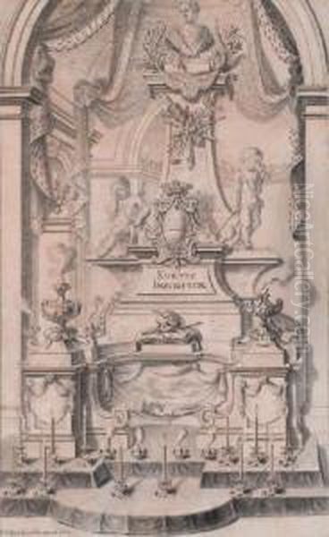 Projet De Tombeau Insere Dans Une Chapelle Oil Painting by Schubler, Johann Jacob