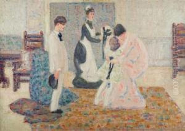 The Kiss (family Life) Oil Painting by William Schumacher