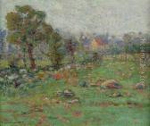 A Rocky Field In Summer Oil Painting by William Schumacher