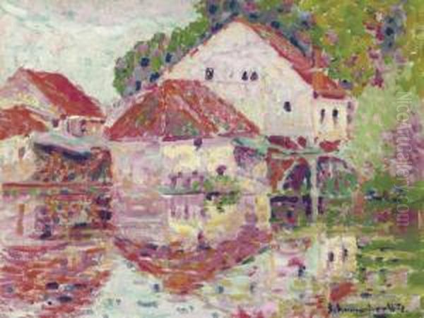 Landscape, Moret Oil Painting by William Schumacher