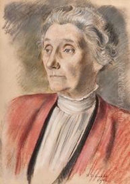 Portrait Of Mary Sargent Florence Oil Painting by Randolph Schwabe