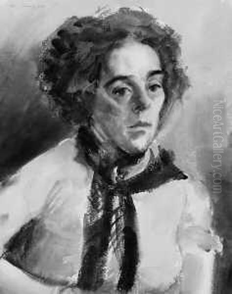 Frauenbildnis Oil Painting by Karl Schwesig