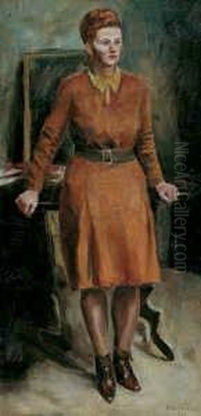 Stehende Dame Oil Painting by Karl Schwesig