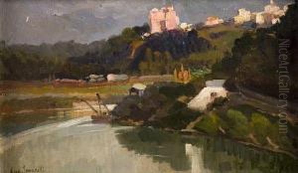 Veduta Romana Oil Painting by Eugenio Scorzelli