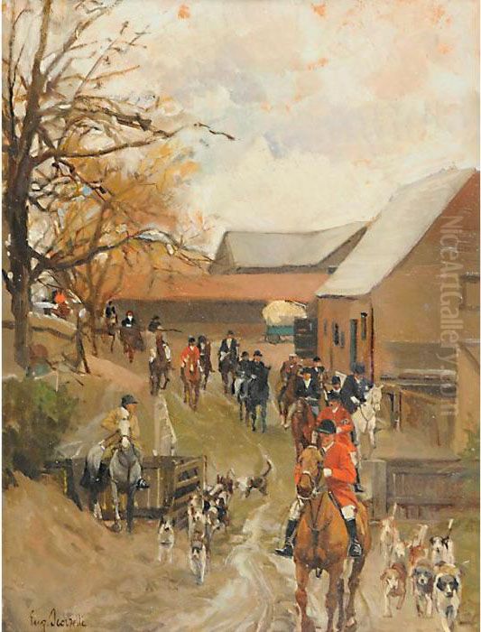 Battuta Di Caccia Oil Painting by Eugenio Scorzelli