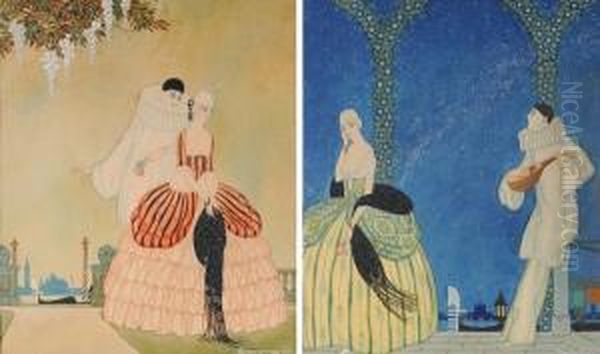 Maschere A Venezia Oil Painting by Alessandro Scorzoni