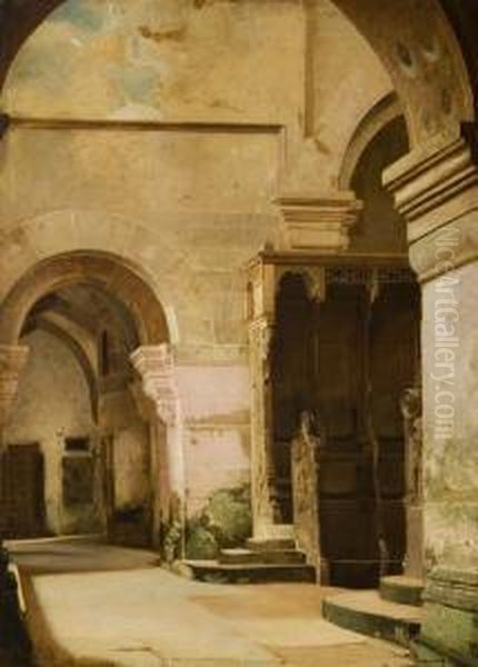 Auf Holz, Signiert, Bezeichnet, Datiert: 1858 Oil Painting by Adolf Seel